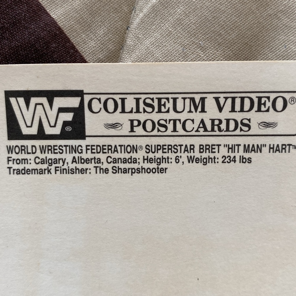 Vintage WWF Superstar Bret 'Hit Man' Hart Postcard - Picture 14 of 17